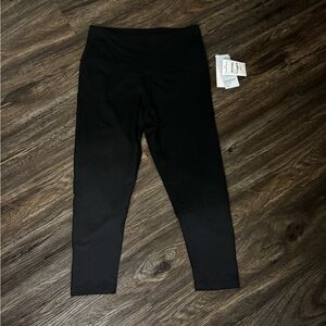 NWT Zella Black Cropped Leggings with Mesh Detail